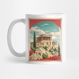 Acropolis Greece Tourism Vintage Poster Mug